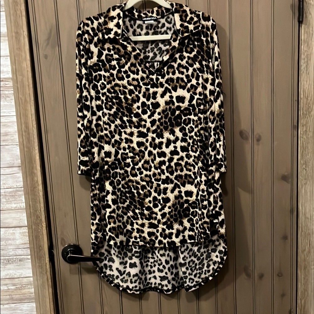 HEIMISH USA Leopard Print Blouse